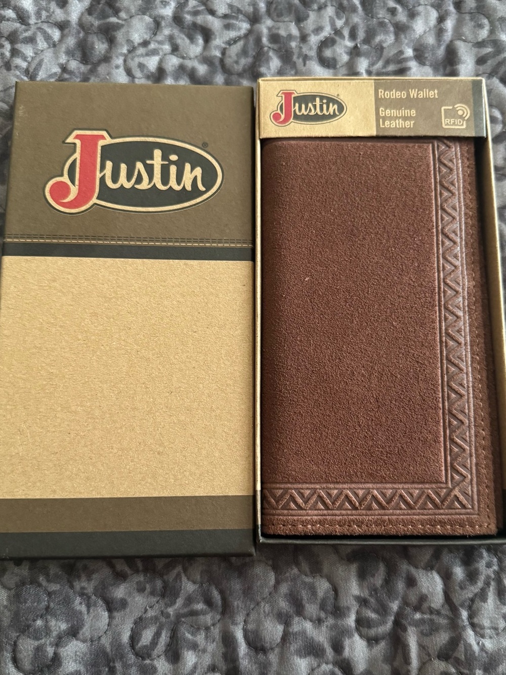 Justin - Men's Leather Roughout Rodeo Wallet